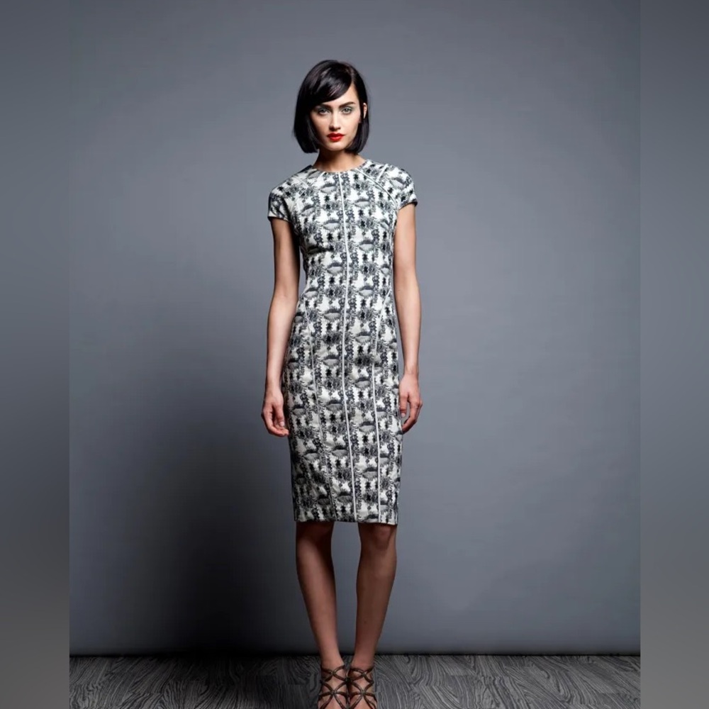 Lela Rose Patterned Cocktail Dress